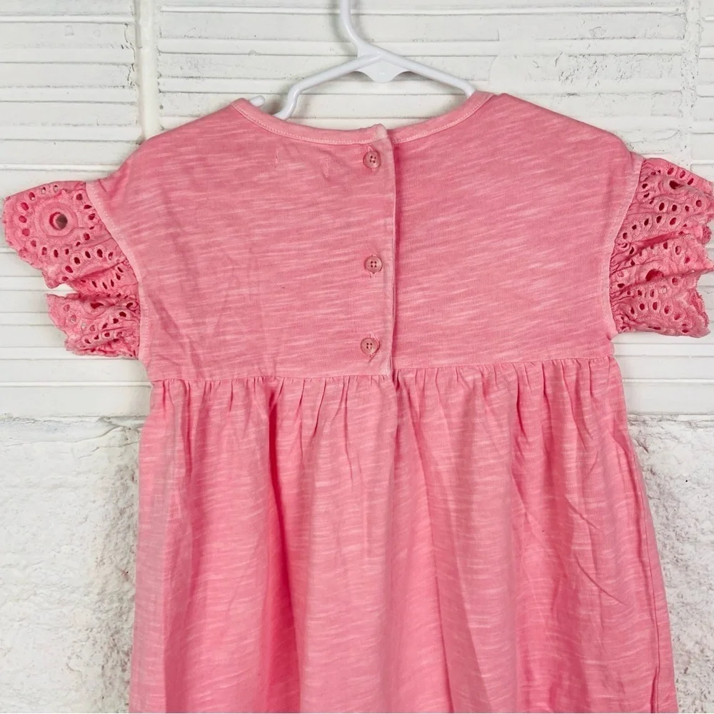 Gymboree Pink Eyelet Sleeve cotton Dress size 18-24 months